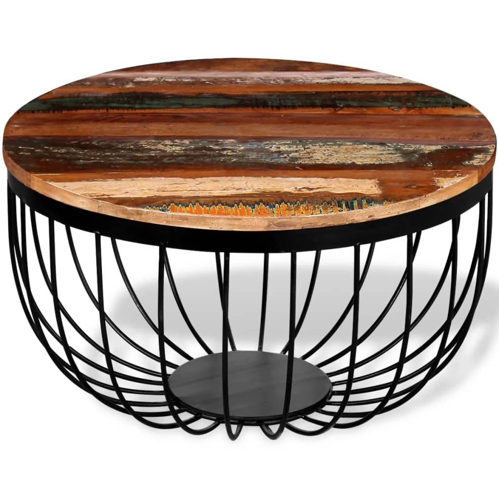 Salontafel massief gerecycled hout – afbeelding 2