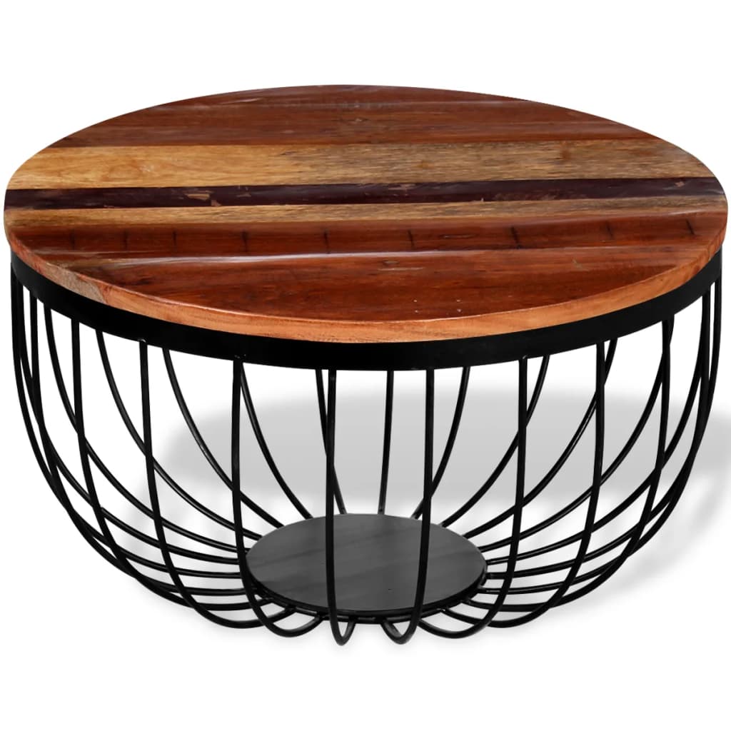Salontafel massief gerecycled hout – afbeelding 3