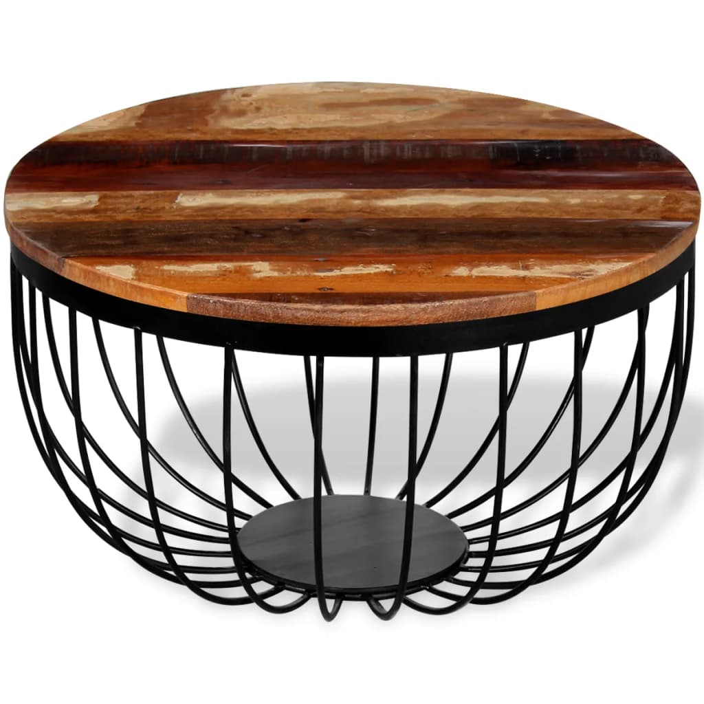Salontafel massief gerecycled hout – afbeelding 4