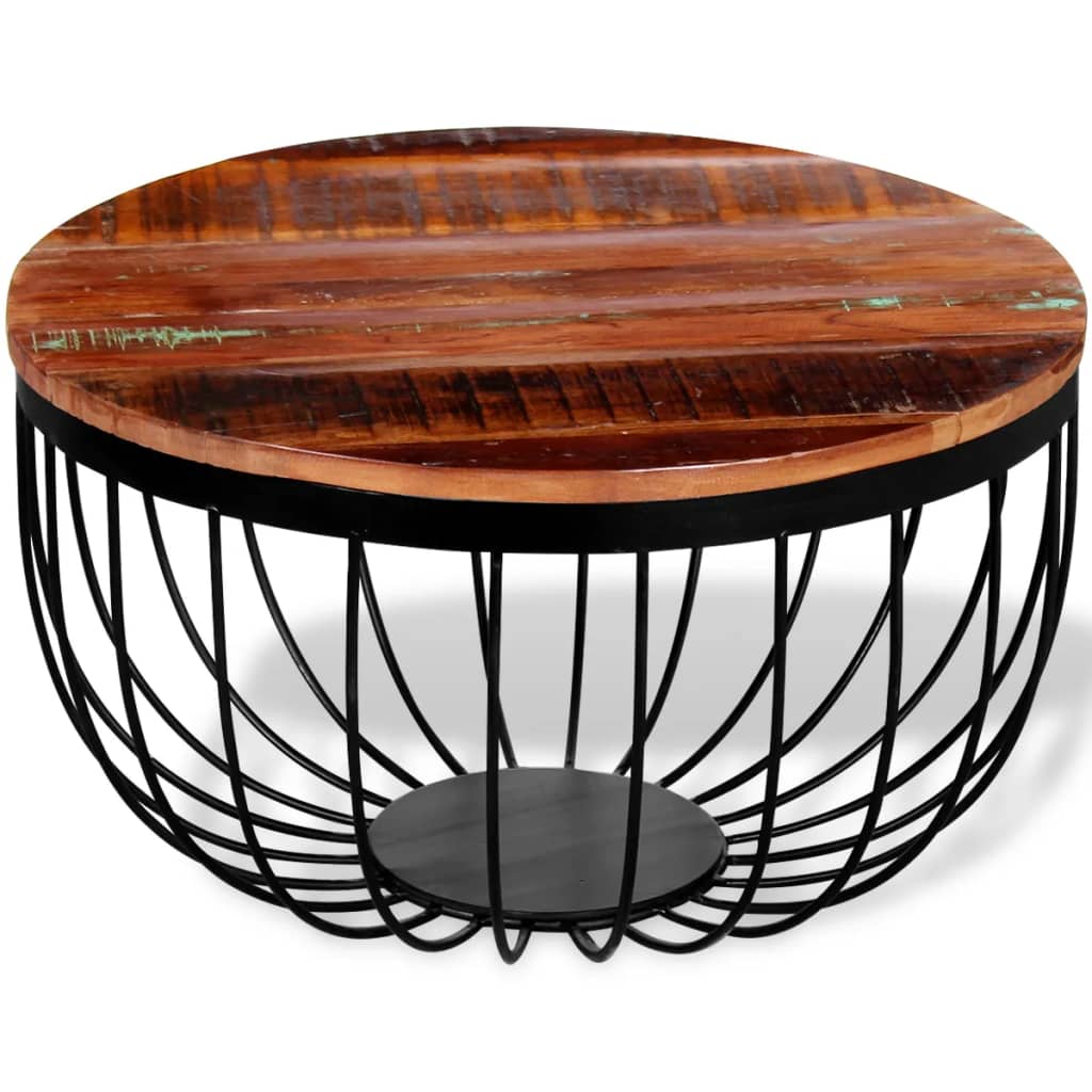 Salontafel massief gerecycled hout – afbeelding 5