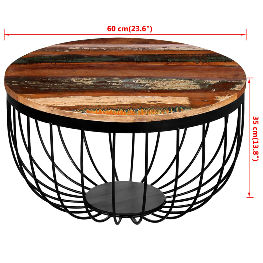Salontafel massief gerecycled hout – afbeelding 8