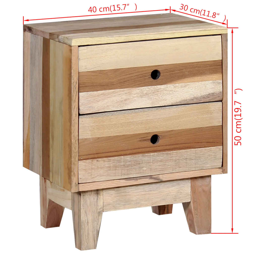 Nachtkastje massief gerecycled hout – afbeelding 8