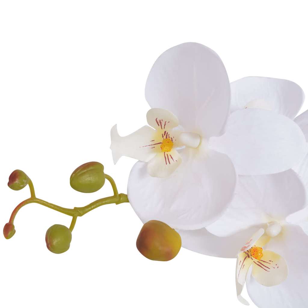 Kunstplant met pot orchidee 75 cm wit – afbeelding 2