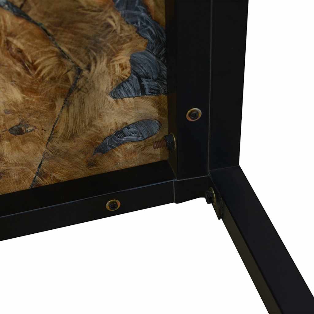 Salontafel 110x60x40 cm teakhout en hars – afbeelding 10