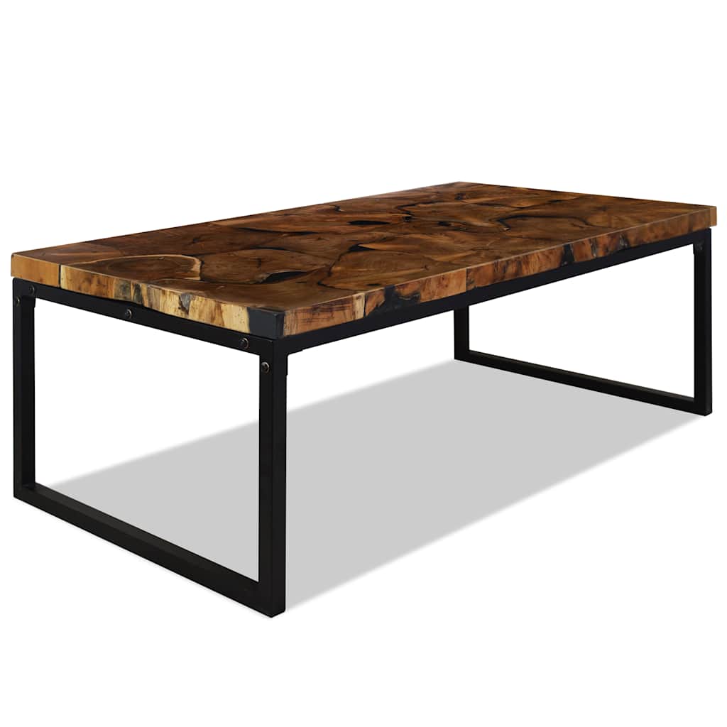Salontafel 110x60x40 cm teakhout en hars – afbeelding 3