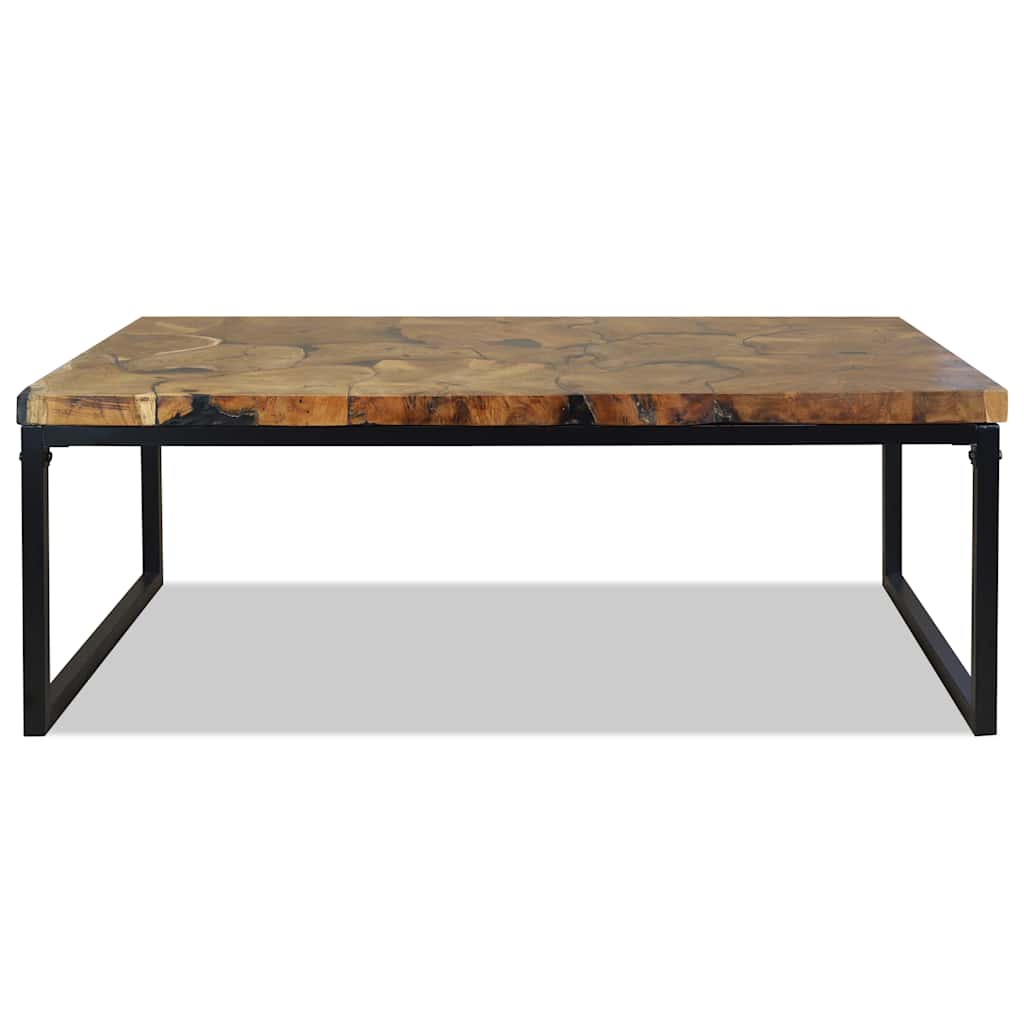 Salontafel 110x60x40 cm teakhout en hars – afbeelding 6
