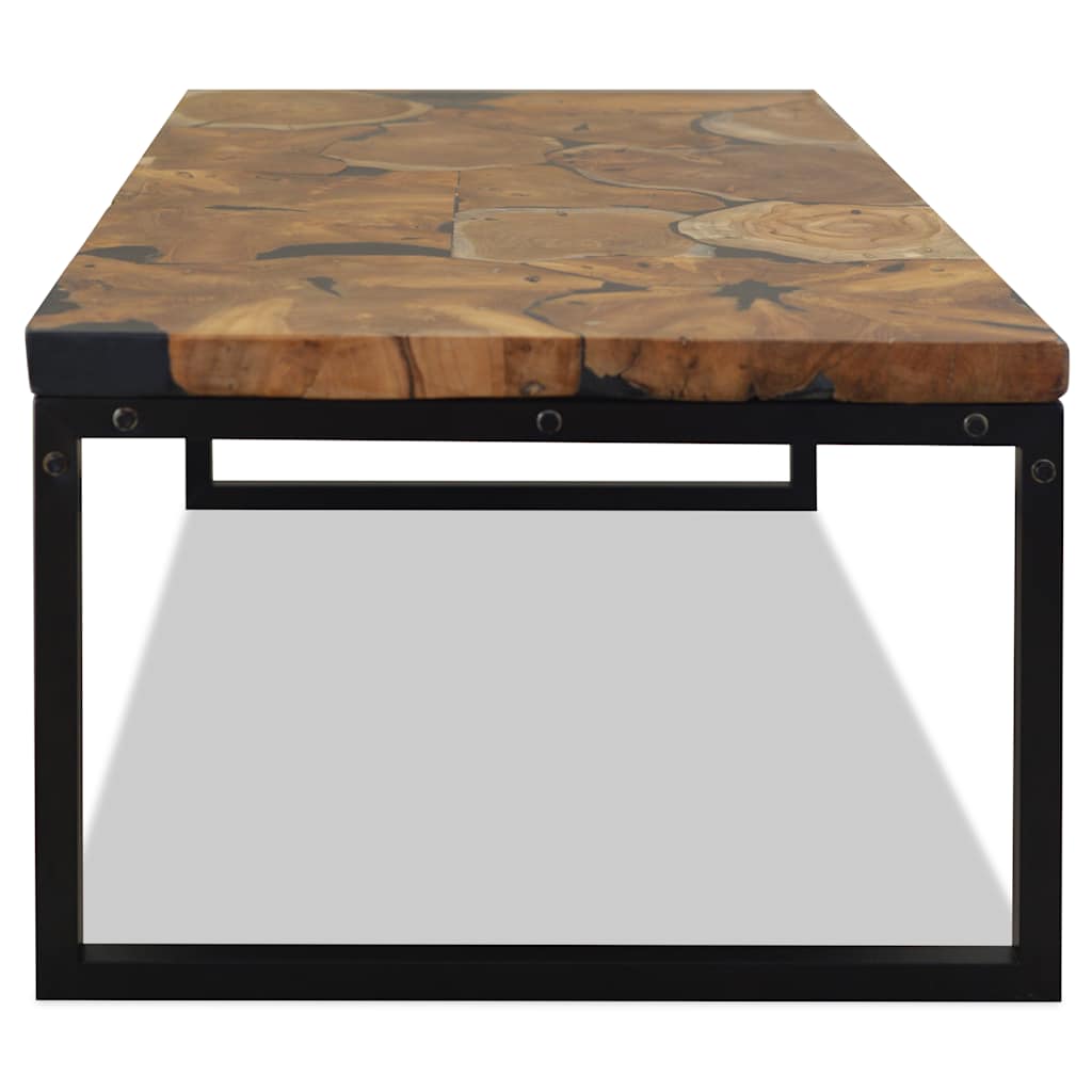 Salontafel 110x60x40 cm teakhout en hars – afbeelding 7