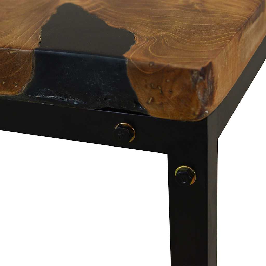 Salontafel 110x60x40 cm teakhout en hars – afbeelding 8