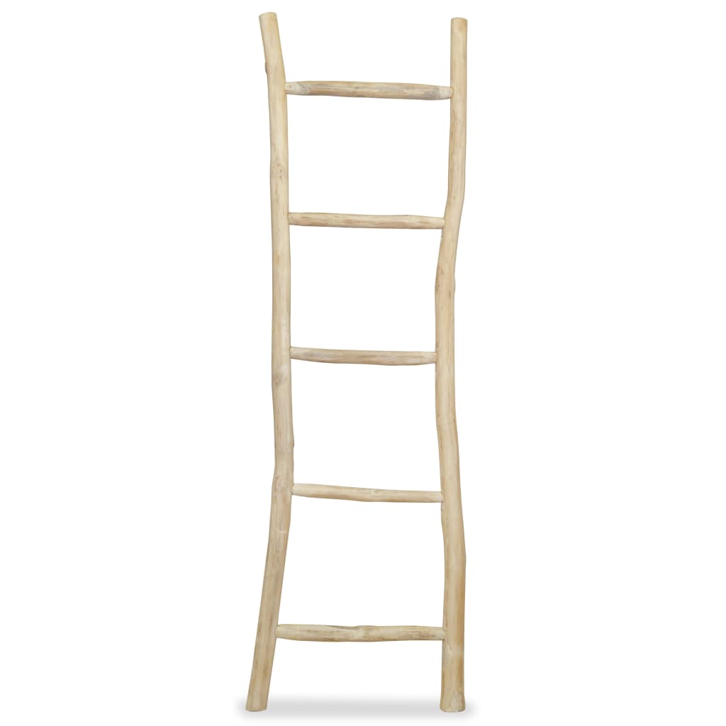 Handdoekenladder met 5 sporten 45x150 cm teakhout – afbeelding 1