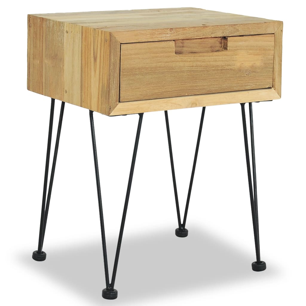 Nachtkastje 40x30x50 cm massief teakhout – afbeelding 1