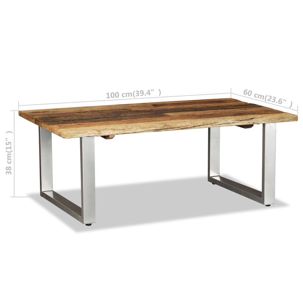 Salontafel 100x60x38 cm massief gerecycled hout – afbeelding 8