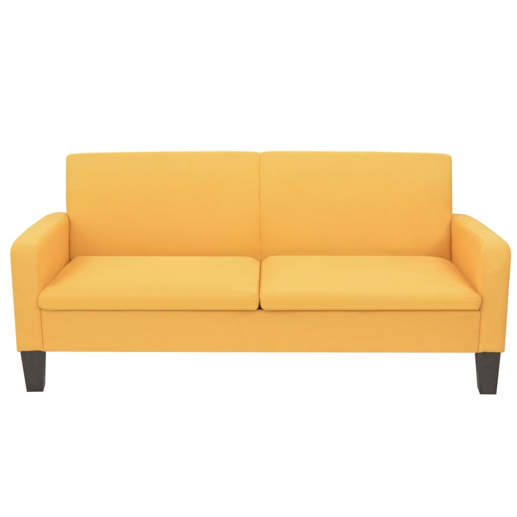 Driezitsbank 180x65x76 cm geel – afbeelding 2