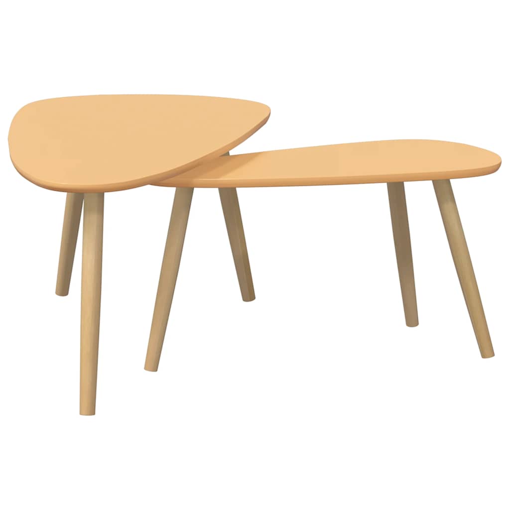 2-delige Salontafelset massief grenenhout bruin – afbeelding 6