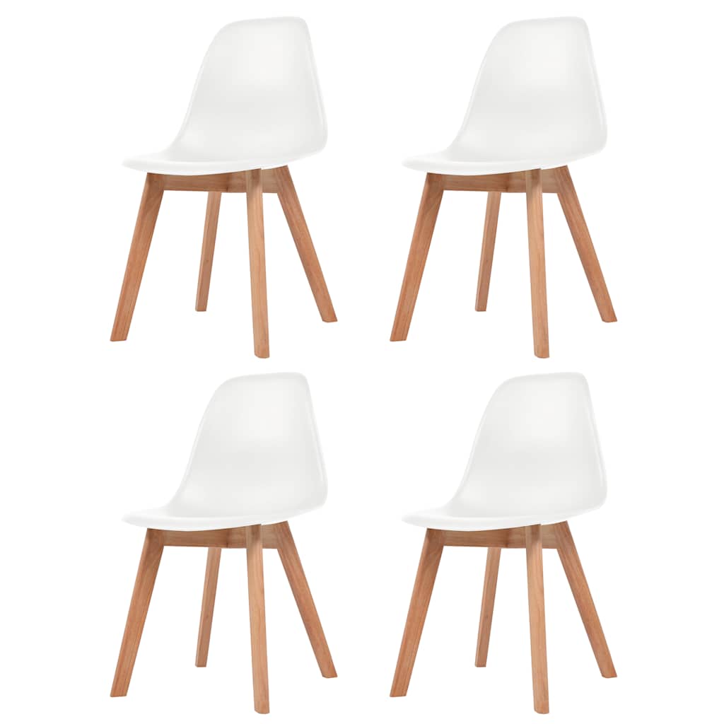 Eetkamerstoelen 4 st kunststof wit