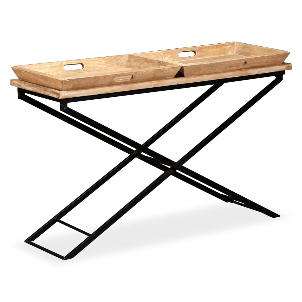Wandtafel 130x40x80 cm massief mangohout – afbeelding 1