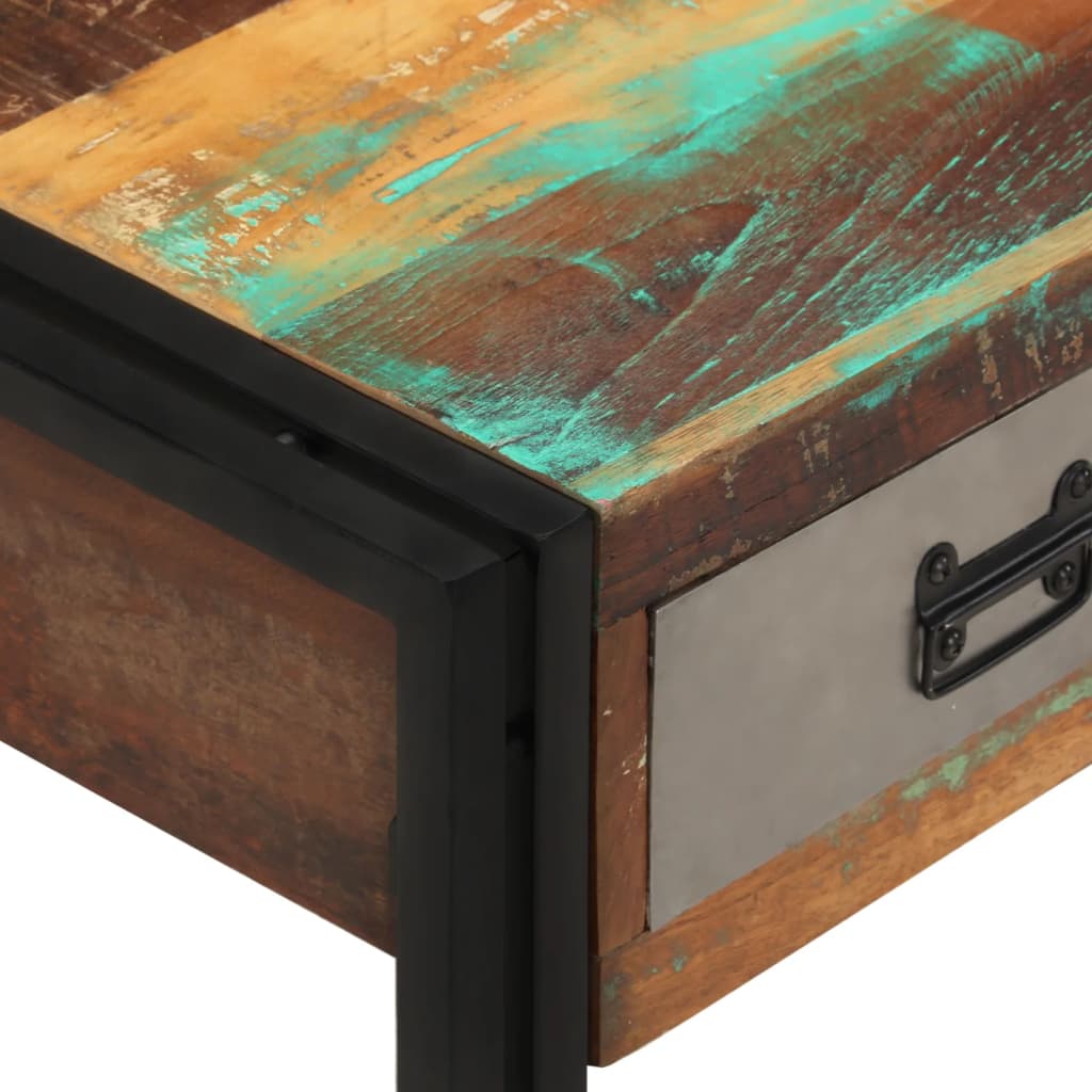 Salontafel met 3 lades 100x50x35 cm massief gerecycled hout – afbeelding 5