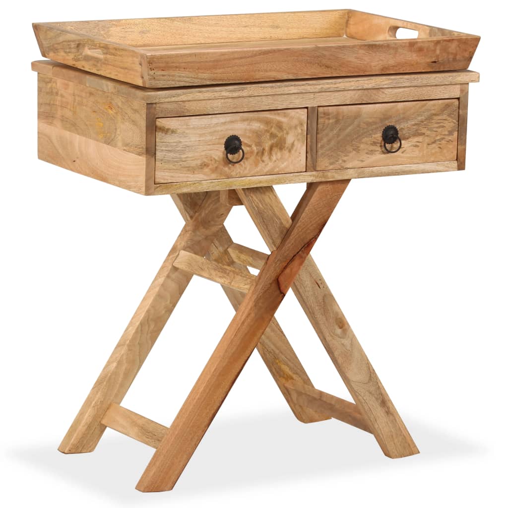Bijzettafel 65x40x76 cm massief mangohout – afbeelding 10