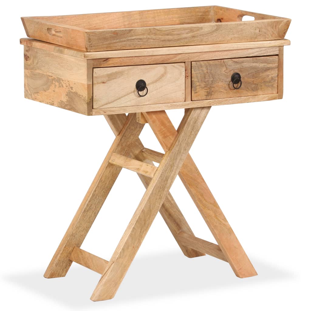 Bijzettafel 65x40x76 cm massief mangohout – afbeelding 11