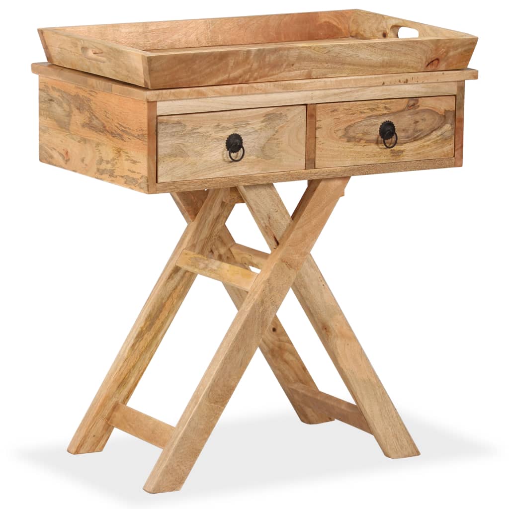 Bijzettafel 65x40x76 cm massief mangohout – afbeelding 12