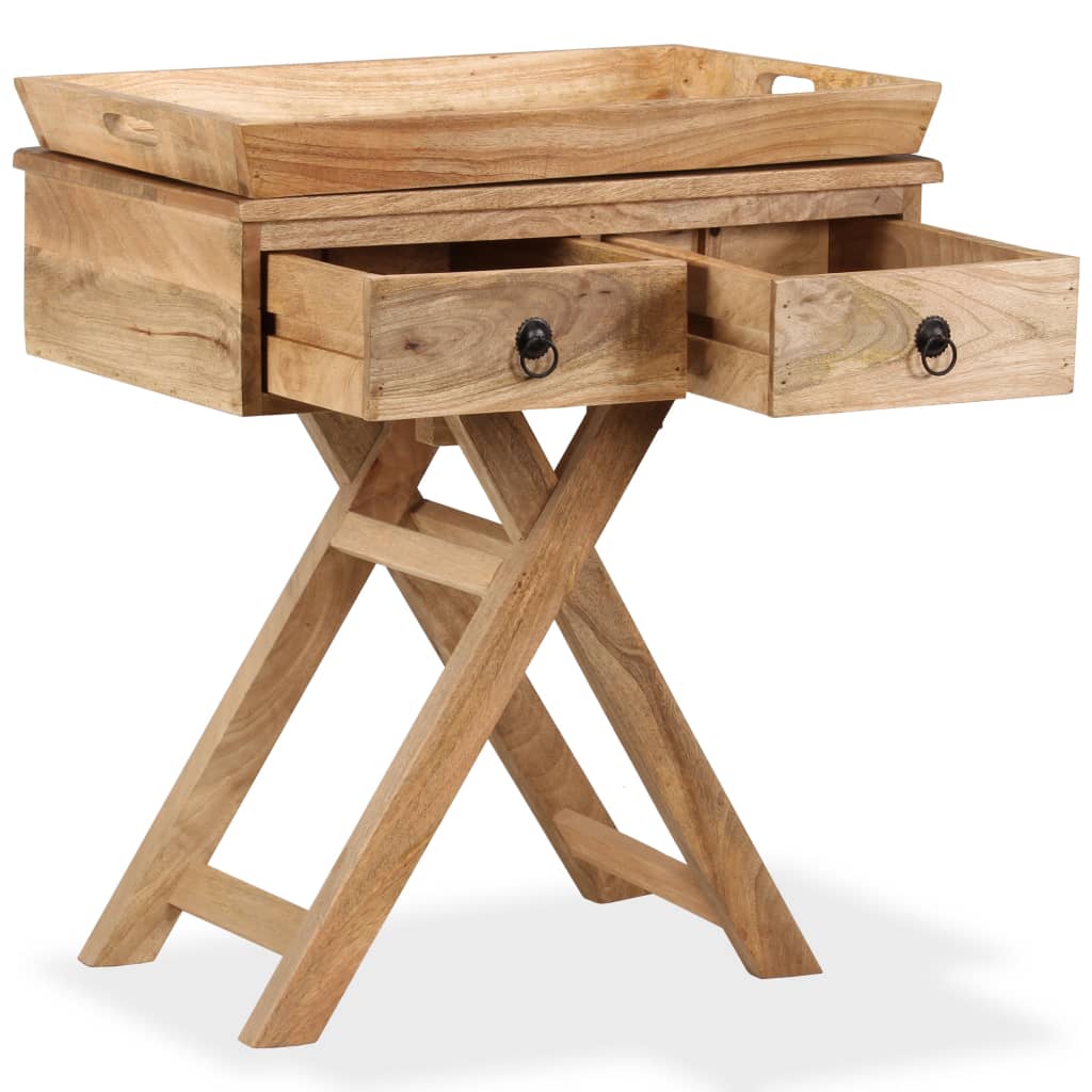 Bijzettafel 65x40x76 cm massief mangohout – afbeelding 3