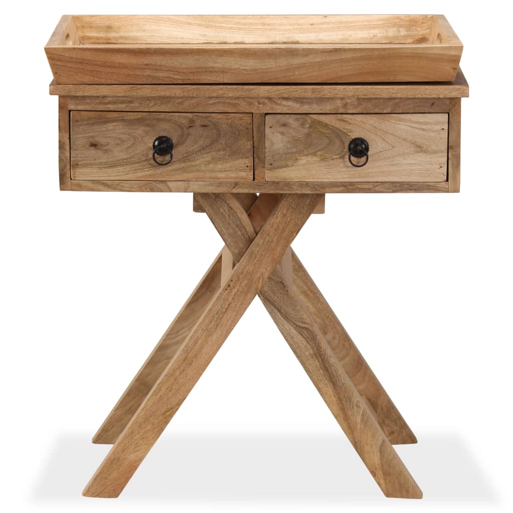 Bijzettafel 65x40x76 cm massief mangohout – afbeelding 4