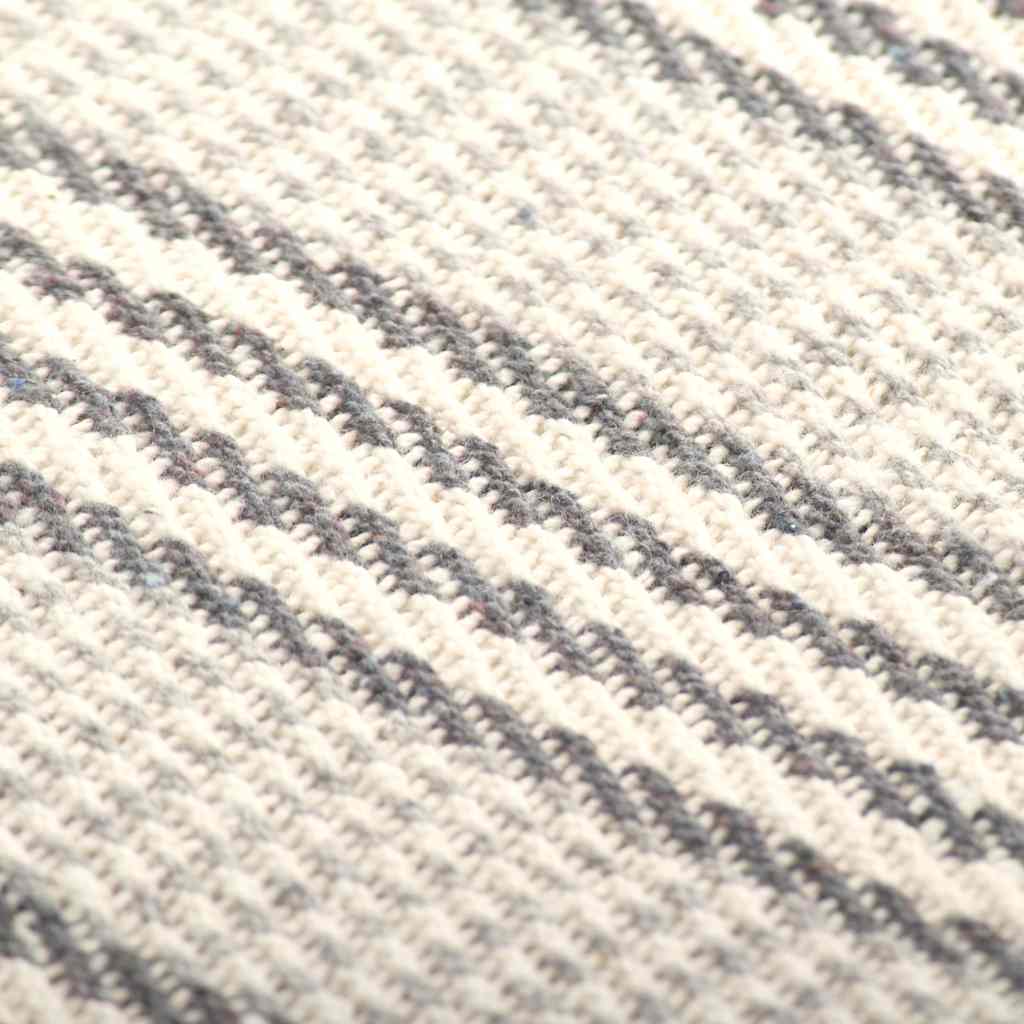 Plaid strepen 125x150 cm katoen grijs en wit – afbeelding 6