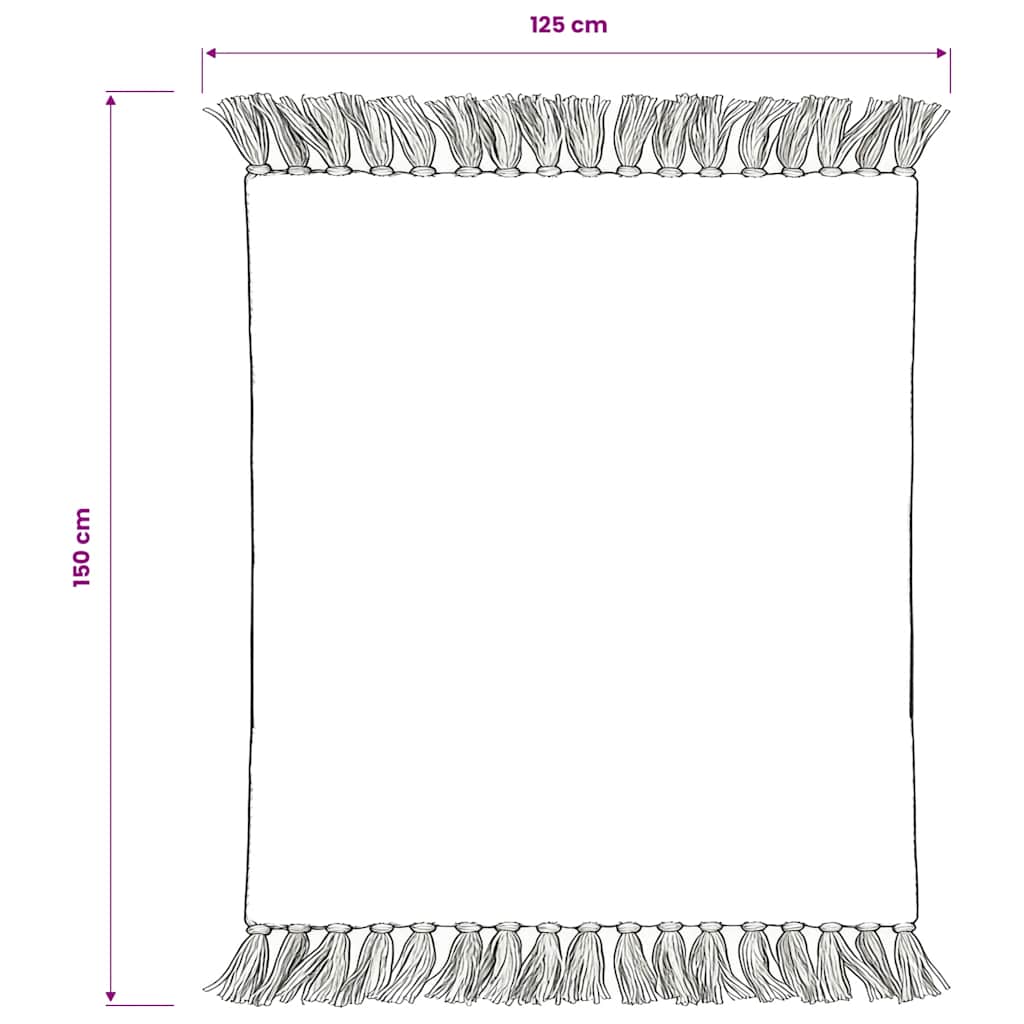 Plaid strepen 125x150 cm katoen grijs en wit – afbeelding 7