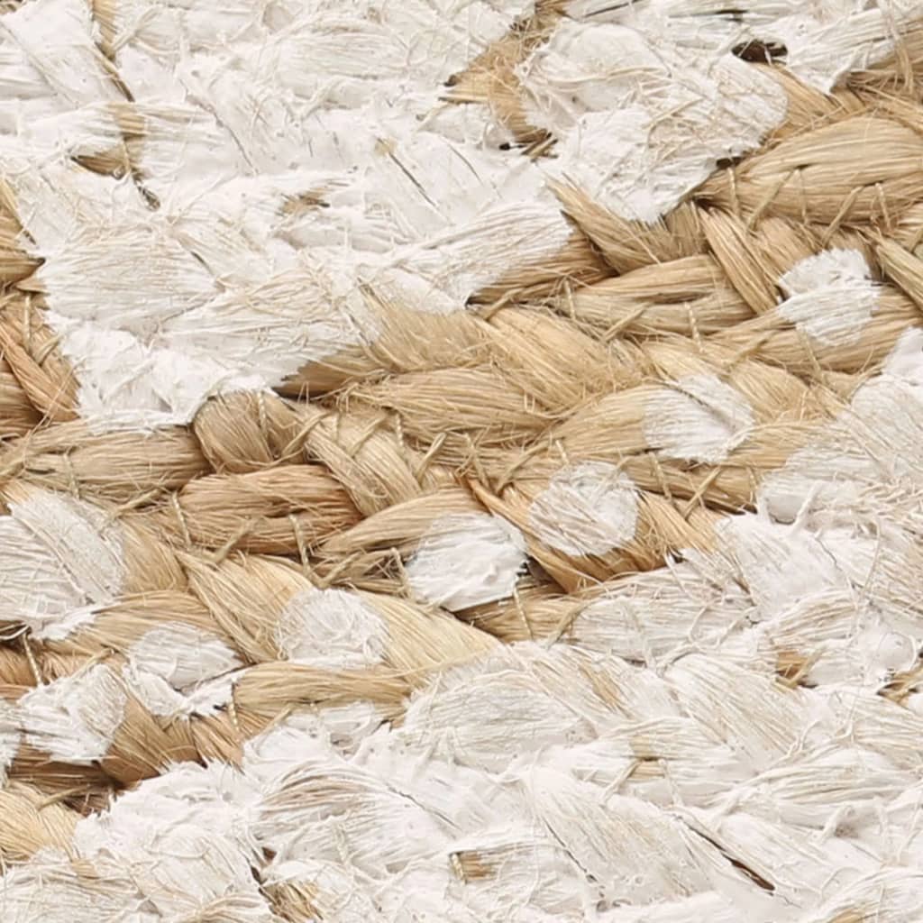 Tapijt met print rond 120 cm gevlochten jute – afbeelding 5