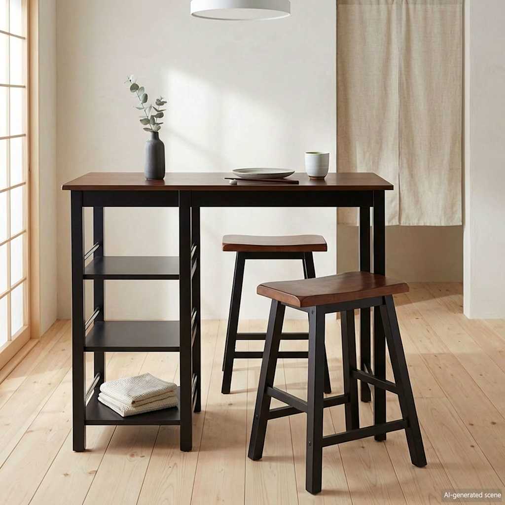 3-delige Barset MDF zwart – afbeelding 3