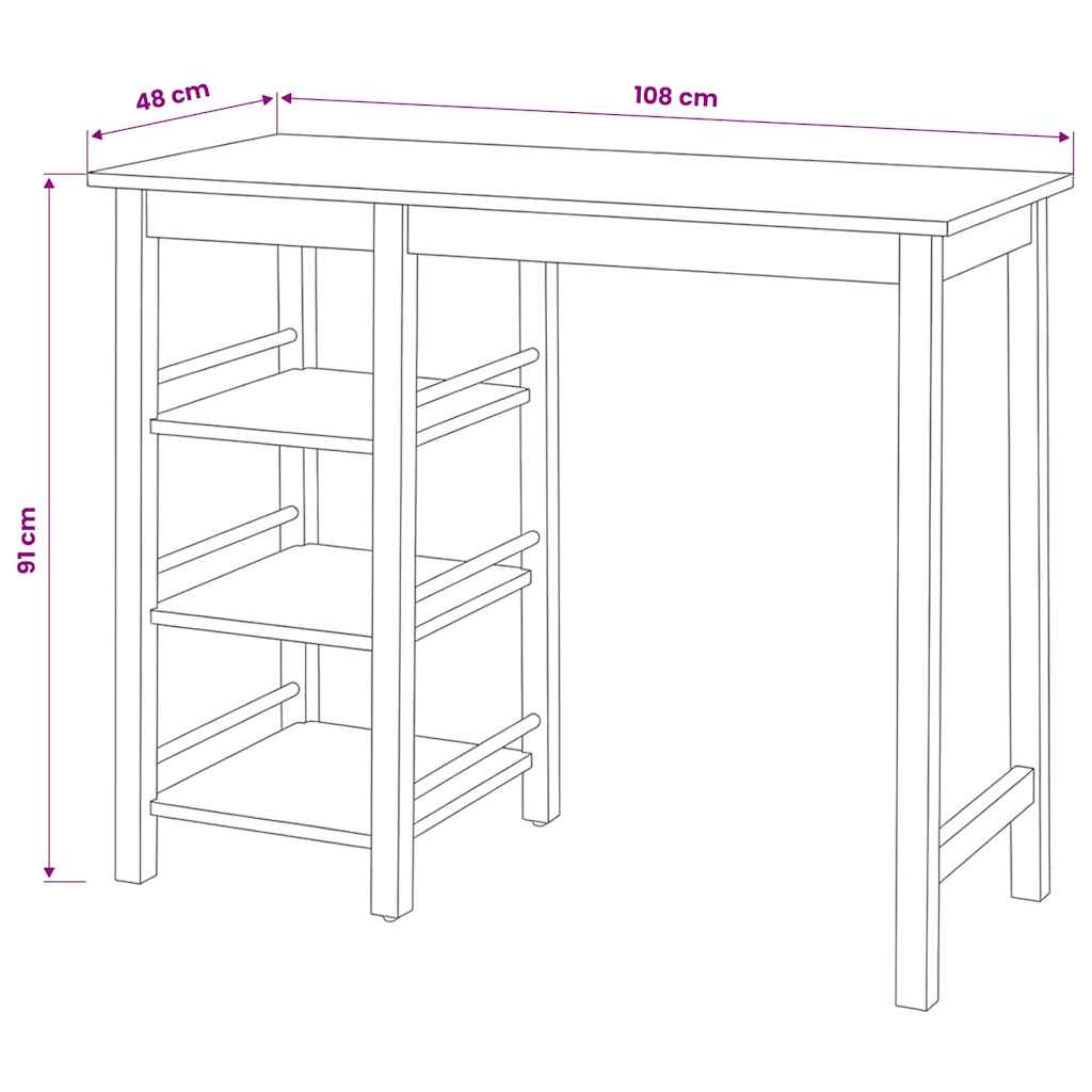 3-delige Barset MDF zwart – afbeelding 9