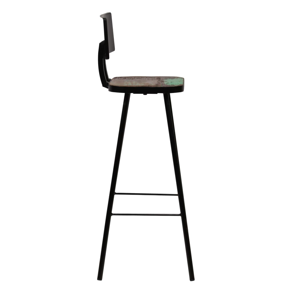 Barkrukken 2 st massief gerecycled hout – afbeelding 3