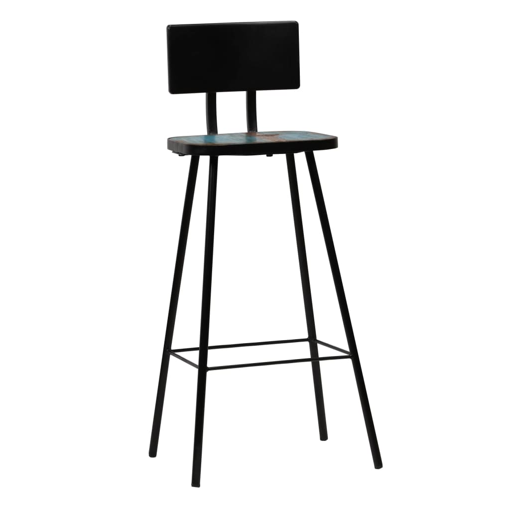 Barkrukken 2 st massief gerecycled hout – afbeelding 9