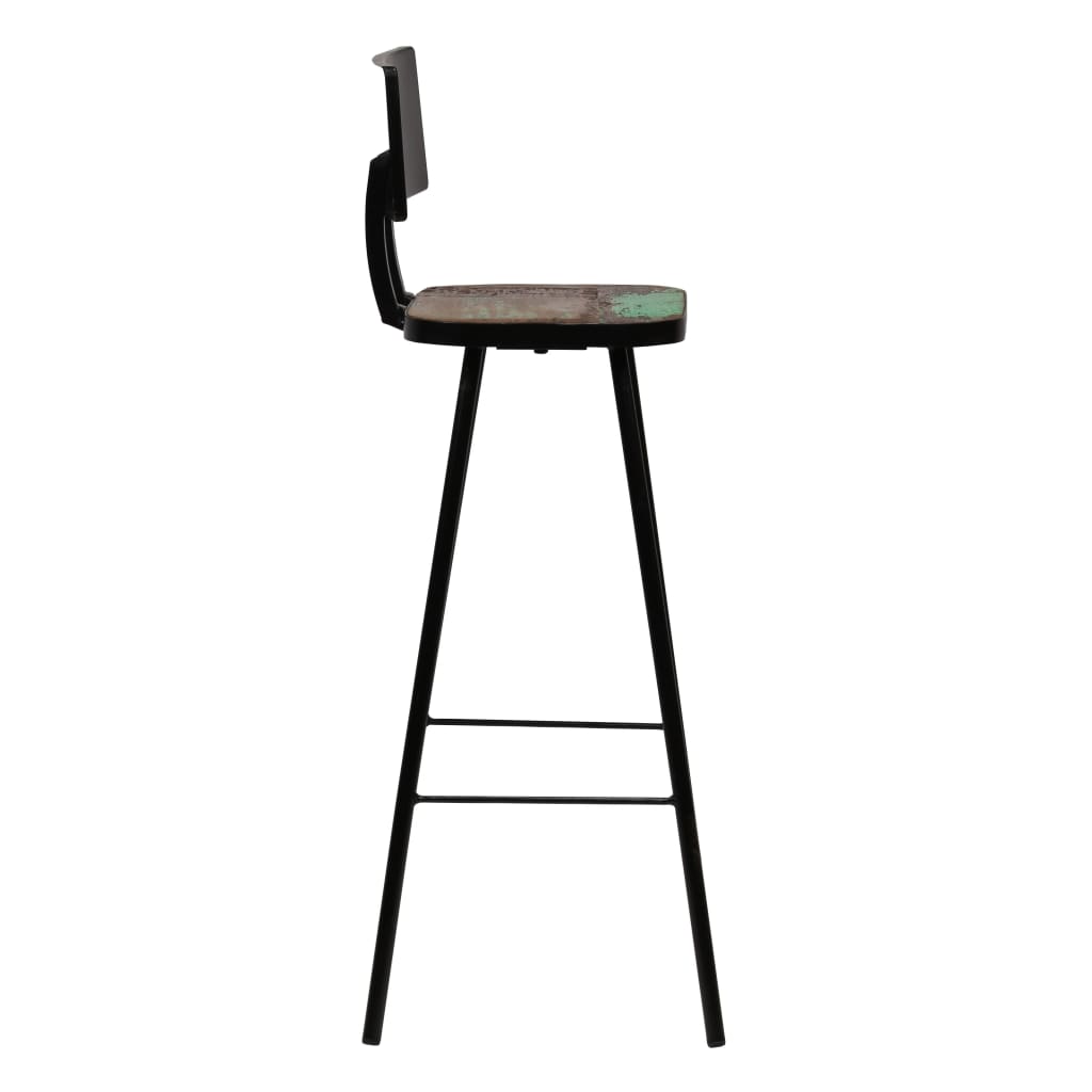 Barkrukken 4 st massief gerecycled hout – afbeelding 3