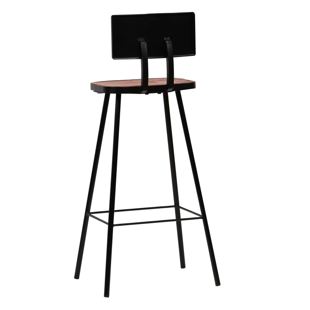 Barkrukken 4 st massief gerecycled hout – afbeelding 4