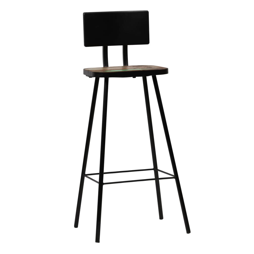 Barkrukken 4 st massief gerecycled hout – afbeelding 8