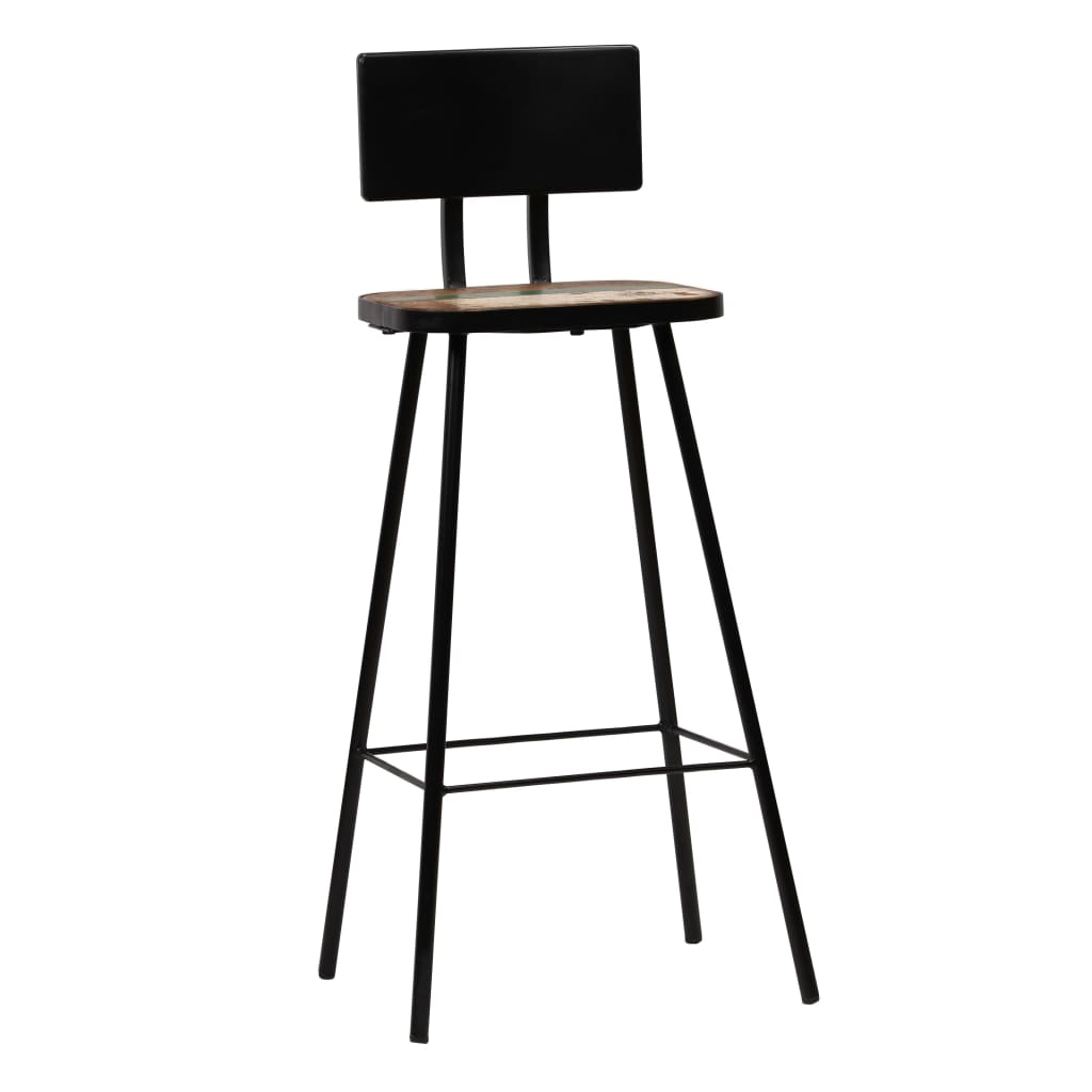 Barkrukken 4 st massief gerecycled hout – afbeelding 9