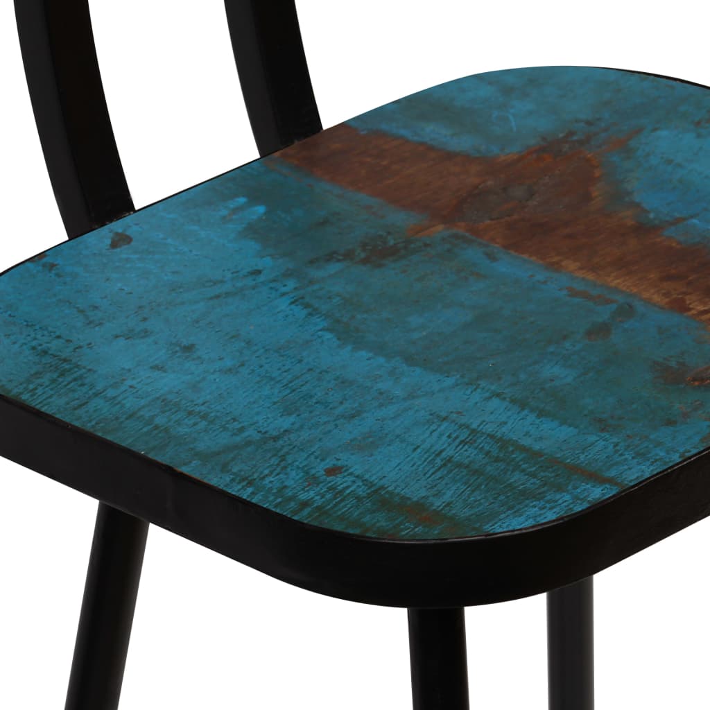 5-delige Barset massief gerecycled hout meerkleurig – afbeelding 12