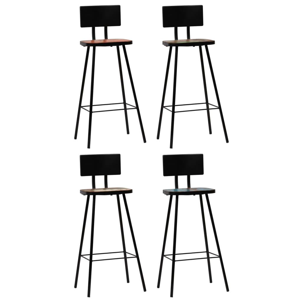 5-delige Barset massief gerecycled hout meerkleurig – afbeelding 8