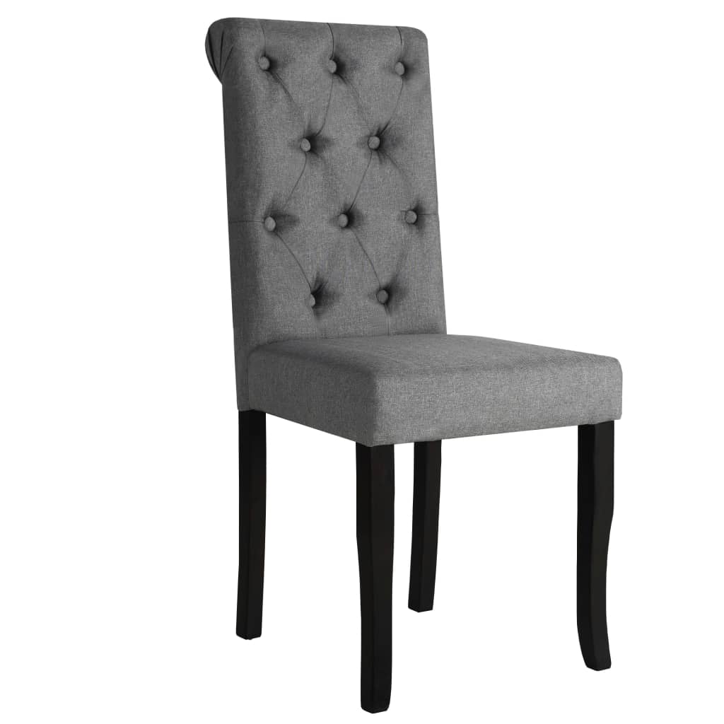 Eetkamerstoelen 4 st stof donkergrijs – afbeelding 2
