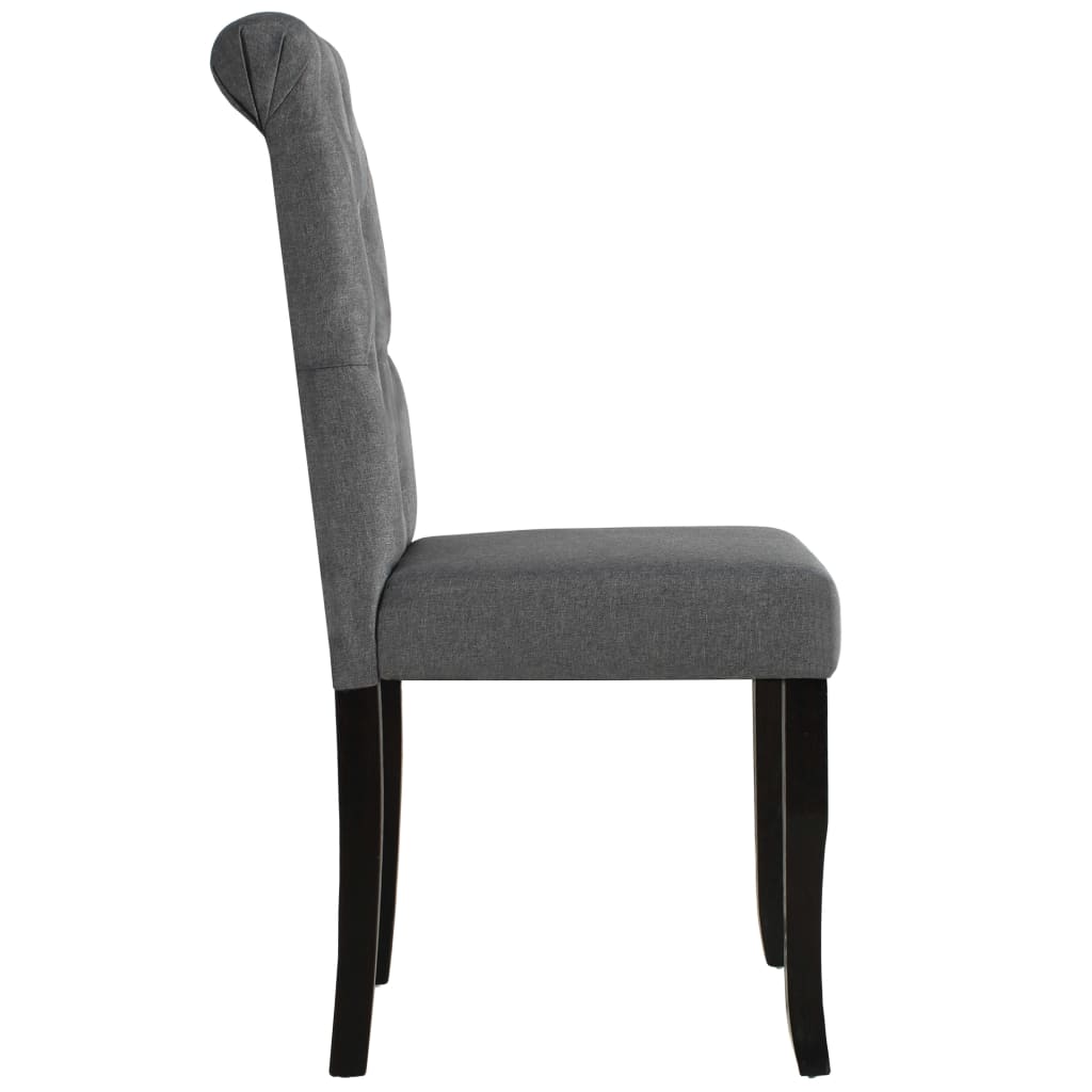 Eetkamerstoelen 4 st stof donkergrijs – afbeelding 4