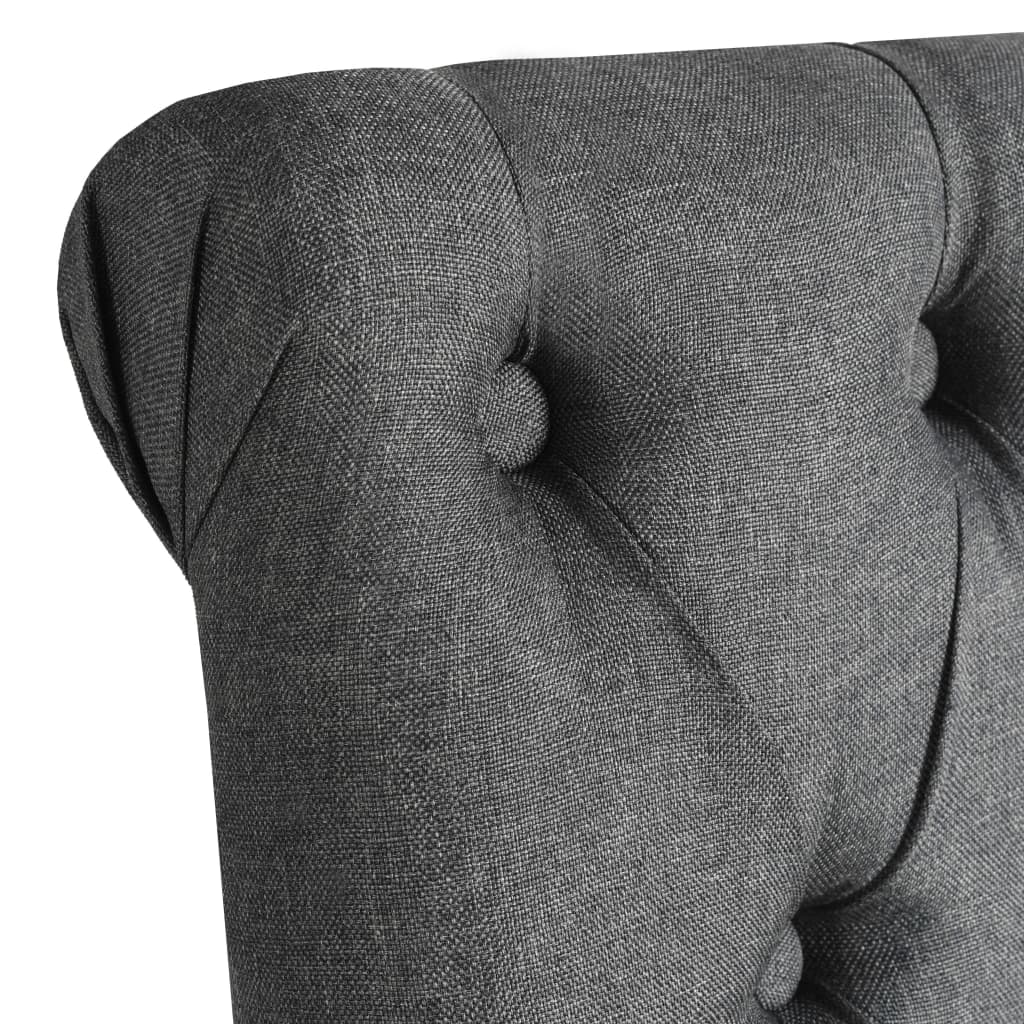 Eetkamerstoelen 4 st stof donkergrijs – afbeelding 5