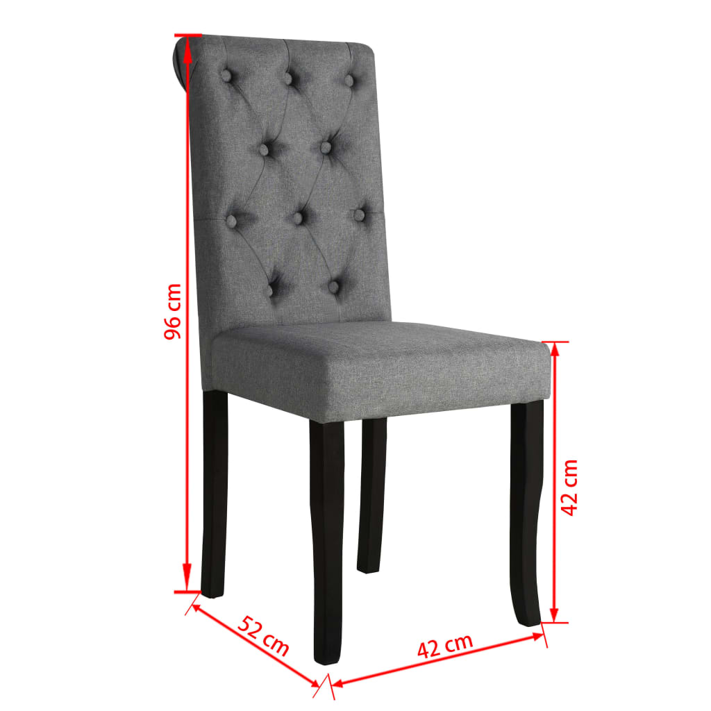 Eetkamerstoelen 4 st stof donkergrijs – afbeelding 7