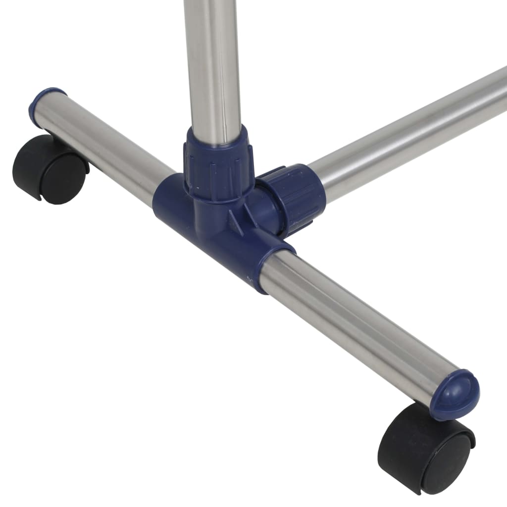 Kledingrek verstelbaar 165x44x150 cm roestvrij staal zilver – afbeelding 6