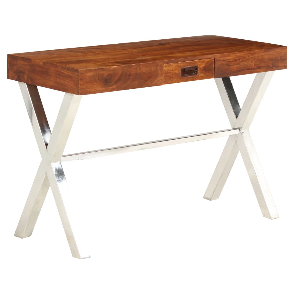Bureau 110x50x76 cm massief acaciahout en honingafwerking – afbeelding 11