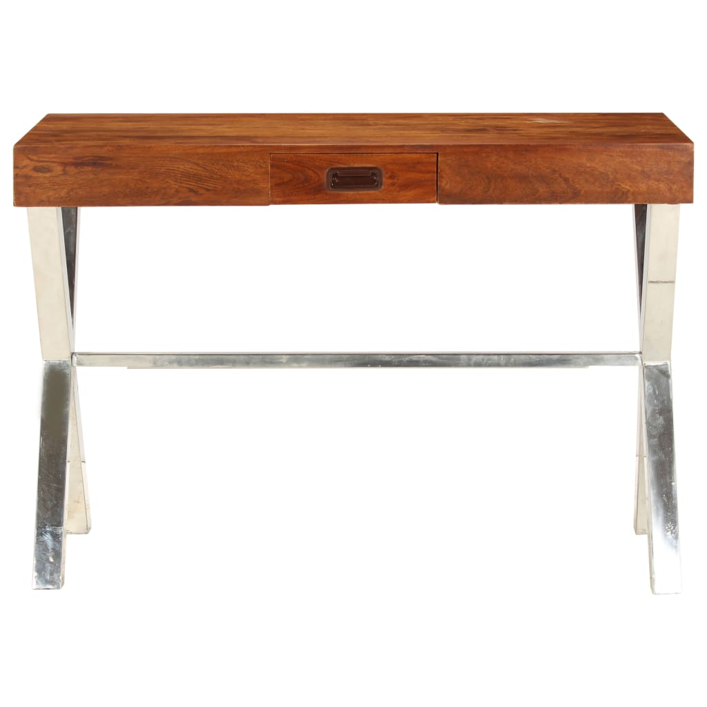 Bureau 110x50x76 cm massief acaciahout en honingafwerking – afbeelding 2