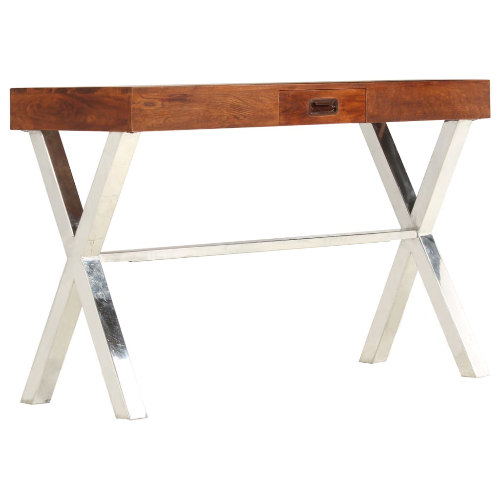 Bureau 110x50x76 cm massief acaciahout en honingafwerking – afbeelding 3