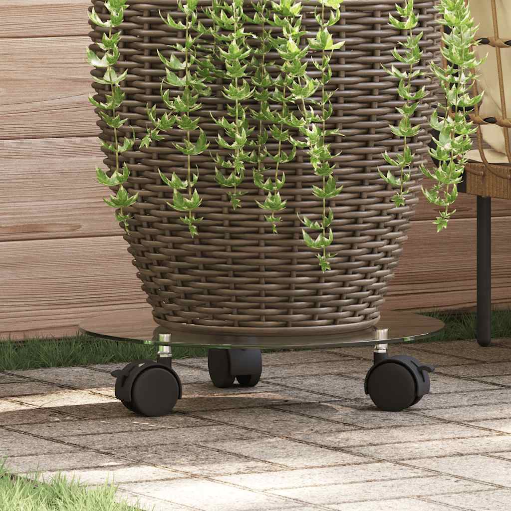 Plantenrollers rond 28 cm gehard glas 2 st