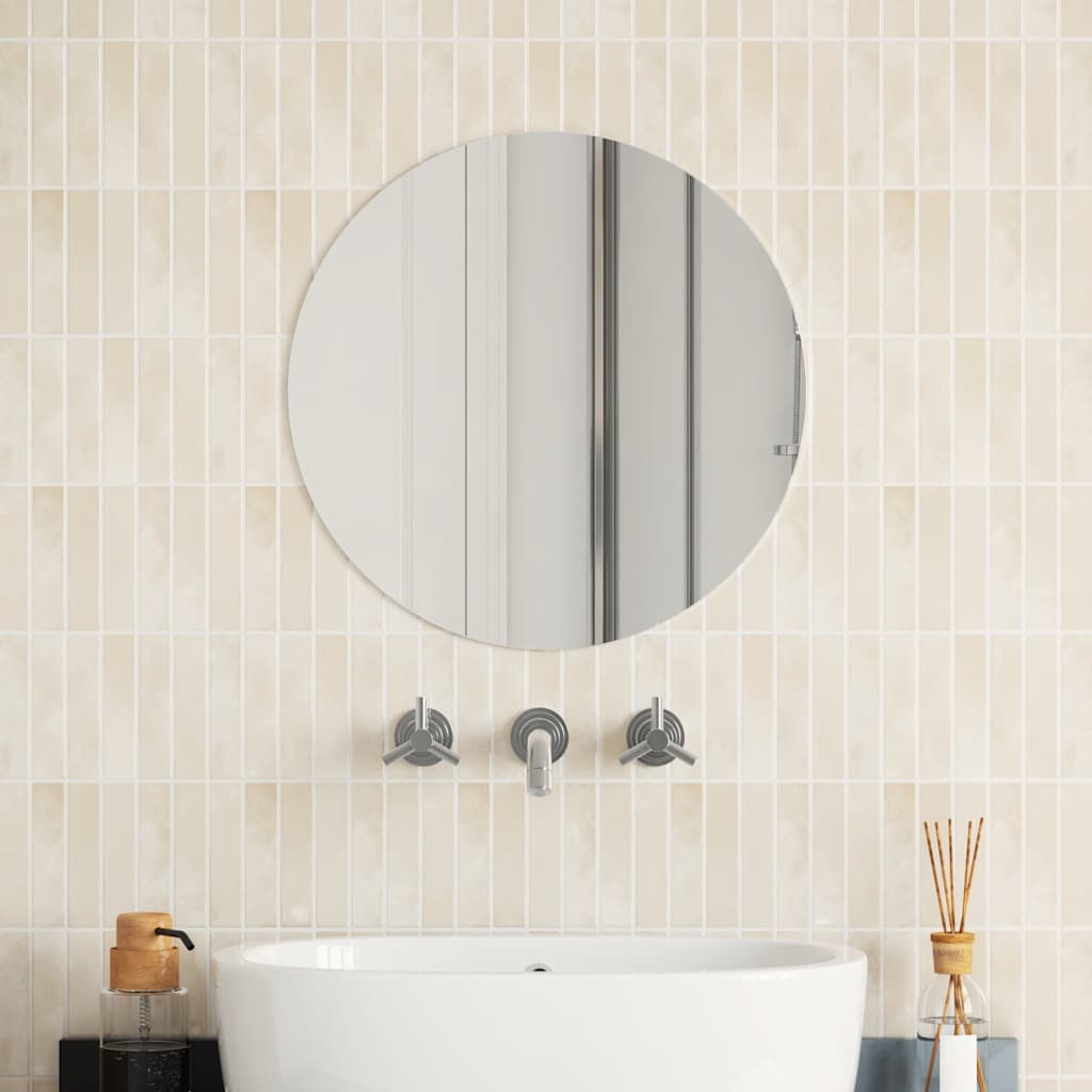 Wandspiegel rond 50 cm glas – afbeelding 1