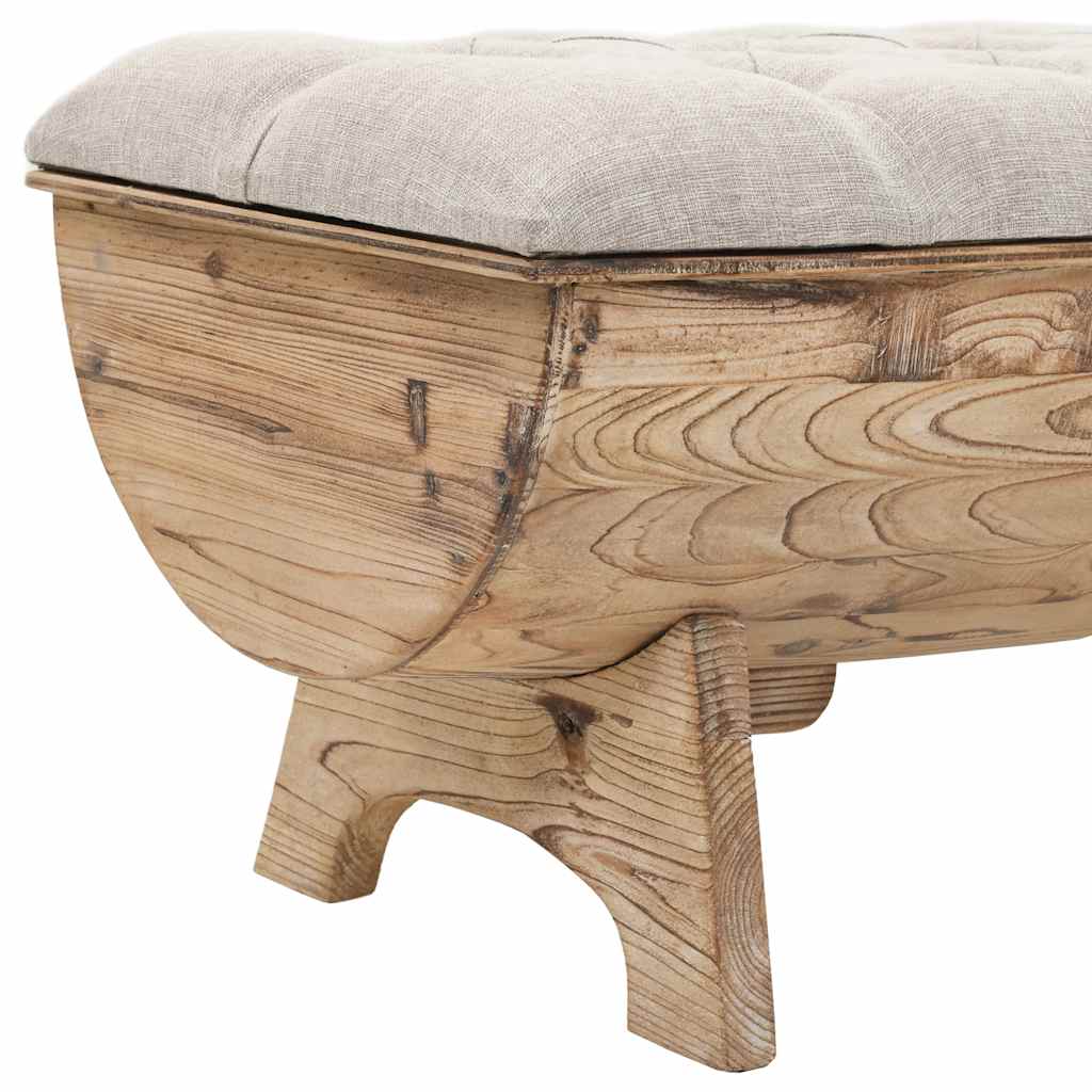 Opbergbankje 103x51x44 cm massief hout en stof – afbeelding 8