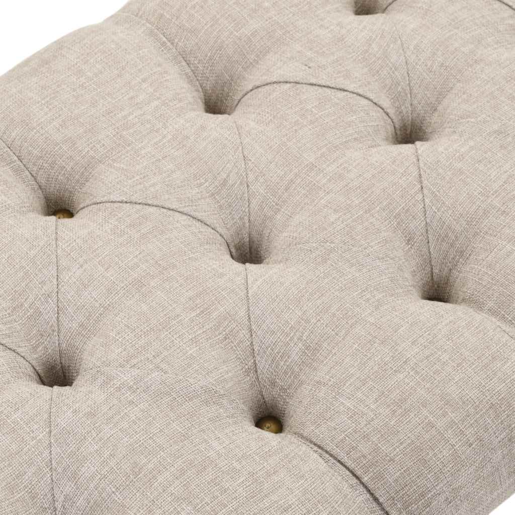 Opbergbankje 103x51x44 cm massief hout en stof – afbeelding 9